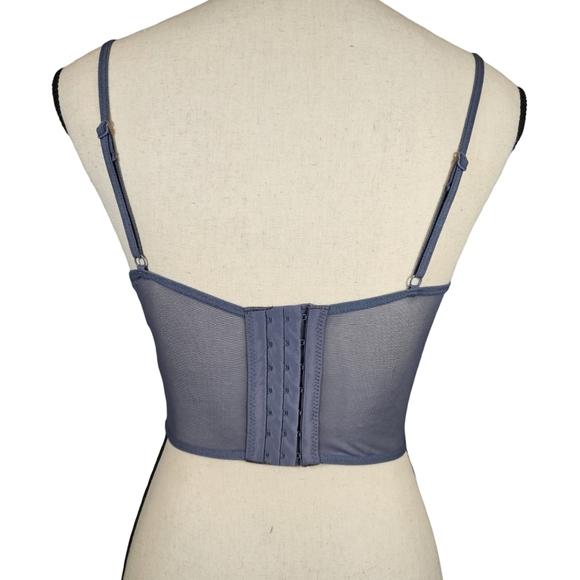 Full Tilt Lace Corset Style Top, Dusk Grey, Large - Picture 5 of 15